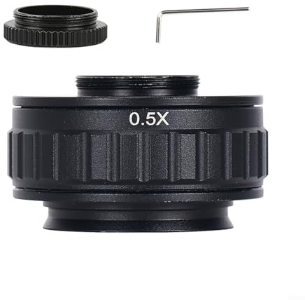 C-Mount Adapterobjektiv für Stereo-Mikroskope, 38 mm, Kamerahalterung, 0,35 x 0,5 x 1 x Vergrößerung, Mikroskop-Kamera-Adapter (0,5-fach)