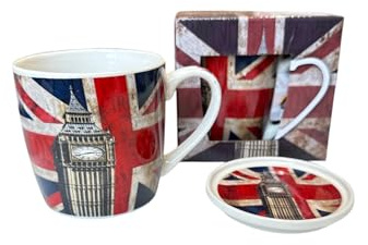 Union Jack Mug .Ceramic London Souvenir Mug London icon Cup. (Union Jack Mug)