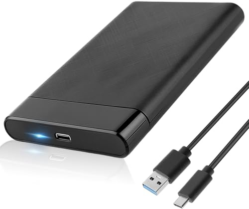 Boîtier Externe 2,5 Pouces 6Gbps USB C 3.1 Gen 2 pour HDD SSD SATA Boitier SSD Externe avec UASP Trim Plug Play sans Outils Compatible avec Mac Windows Linux PS4 Xbox Câble USB C Inclus