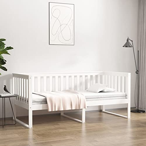 Lumanois Tagesbett ohne Matratze Weiß 90x200 cm Massivholz Kiefer,24.36kg,820872