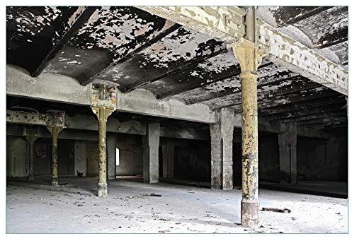 Wallario Küchenrückwand selbstklebend 90 x 60 cm, Motiv: Verlasse Brauerei - Alte Industriehalle | Spritzschutz abwischbar & pflegeleicht