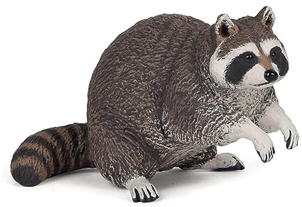 Papo – Waschbär-Figur ab 3 Jahren+ – Pädagogisches Spielzeug für Kinder – Geschenkidee – Wildtiere – Kinderzimmer-Dekoration, Grau