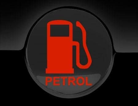 Fuel Cap Stickers Petrol Fuel Only, Red