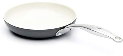 GreenPan Pfanne Bratpfanne Induktion Keramik Beschichtet, Toxinfreies Kochen, Ofen- und Spülmaschinengeeignet - 20 cm, Schwarz & Creme