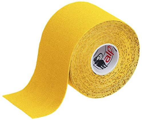 ALPIDEX Kinesiologie Tape 1/3/ 6/12 Rollen Viele Farben 5 m x 5 cm Anwendungsbroschüre Elastisch Wasserfest Hautfreundlich Physio Muskel Tape Set, Farbe:gelb, Menge:1 Rolle
