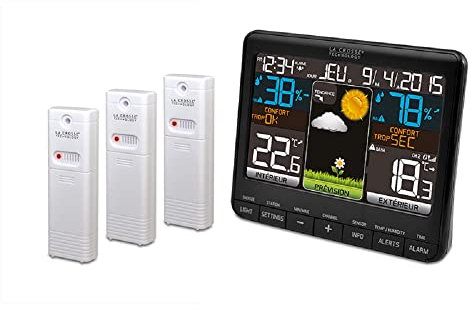 La Crosse Technology WS6825BLA+2 Station Météo, Noir