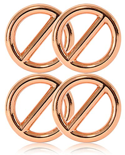 Ganzoo O-Ring mit Steg Metall für Hunde-Leine, 20 mm Innen-Durchmesser, 4 Stück, Stegring, legierter Stahl, Nicht rostend, Rund-Ringe für Paracord 550 Halsband, Handtasche, Basteln, Farbe Rosegold