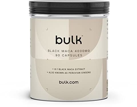 Bulk Black Maca Capsules, 4000 mg, Peruvian Ginseng, Pack of 90, 22 Servings, Packaging May Vary