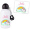 Gourde ou bouteille enfant - Personnalisable avec prénom - 500mL (Licorne arc-en-ciel)