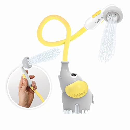 Yookidoo - Handbrause Elefant gelb – Spielzeug für Baby-Badewanne – Spiel für Bad und Dusche – Schlauch Sprinkler Spielzeug Baby – Geschenk für Babys von 0 bis 2 Jahren
