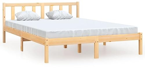 vidaXL Kiefer Massivholzbett Bettgestell Bett Holzbett Doppelbett Futonbett Bettrahmen Schlafzimmerbett Schlafzimmermöbel 140x200cm