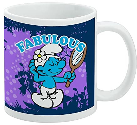 Fabulous Smurf Neon Keramik Kaffeetasse Neuheit Geschenk Tassen für Kaffee, Tee und heiße Getränke, 325 ml, Weiß