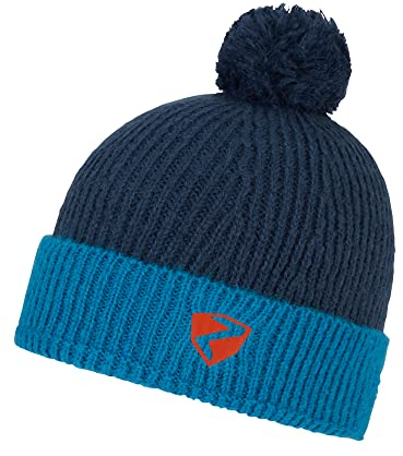 Ziener Unisex Kinder Iken Bommel M tze gestrickt Fleece Futter Wollanteil, hale navy, S EU