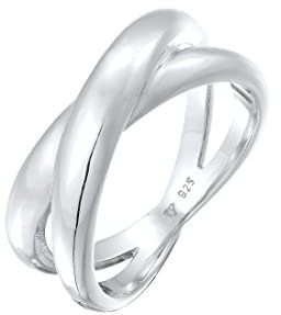 Elli Ring Damen Wickel X-Form Kreuz Trend in 925 Sterling Silber