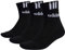 adidas Unisex Kinder 3-Stripes Linear Half-Crew Cushioned Socks 3 Pairs, black/white, 7-8 Years