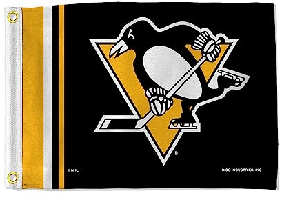 Rico Industries NHL Hockey Pittsburgh Pinguine Standard Utility Flagge – doppelseitig – ideal für Boot/Golfwagen/Zuhause usw.