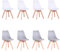 HJhomeheart Lot de 8 Chaises de Salle à Manger, Pieds en Bois Massif, Coussin de Chaise Amovible, Chaise de Cuisine, Chaise Moderne (Blanc+Gris-8)