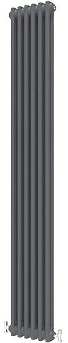 Radbliss Vertical Traditional 2 Column Design Radiator 1800x290mm Anthracite Matt Grey Cast Iron Style Tall RAD Central Heating