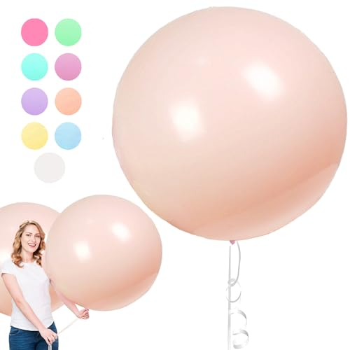 6 Stück Macaron Luftballons, 36 Zoll Orange Luftballons Gross, Riesen Runde Luftballons, Luftballons XXL Groß, Latexballons Gross für Hochzeit Geburtstag TaufeFestival Kinder Party (90cm)