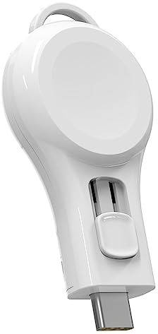 MMOBIEL Wireless Charger Kompatibel mit Apple Watch Ausziehbar - Kompakt USB-C Wireless Charger Kompatibel mit Apple iWatch - Magnetisches Schnellladegerät auch für AirPods