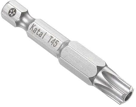 CoCud Magnetisch Torx Bits T45 Kopf 1/4 Sechskant Schaft 2 Länge S2 Stahl 5 Punkte Manipulationssicher Stern Schraubendreher Bits - (Verwendung: für Elektroschrauber) 1Stk