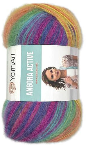 Frida's Wollhaus YarnArt 100 g Angora Active Stricken Garn Wolle Mohair Farbverlauf 14 Farben (850)