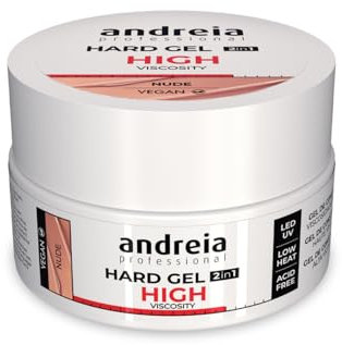Andreia Professional Hard Nail Gel Biphasic 2 in 1 LED et UV Gel Nail Builder - High Viscosity for Hard Strong Nails Tips and Extensions - Build Up Gel for Nails - Colour Nude 22g