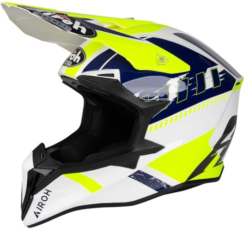 AIROH CASCO OFFROAD WRAAAP FEEL YELLOW/BLUE GLOSS L