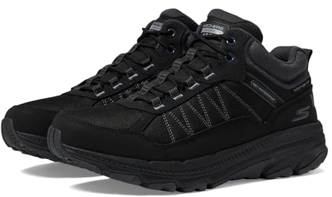Skechers Go Run Trail Altitude 2.0 Cold Creek Waterproof, Stivali da Escursionismo Donna, Black Leather/Charcoal Trim, 39 EU