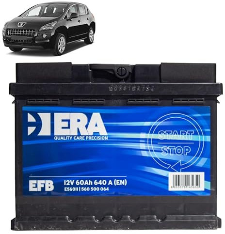 Generico Batteria 60Ah EFB per Peugeot 3008 1.6 Hdi gasolio 2009-2016