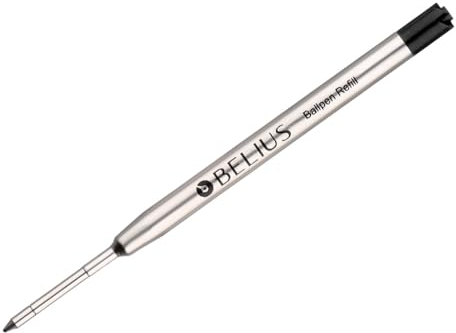 BELIUS Ersatz-Kugelschreiber, schwarz, 0,8 mm, Box mit 3 Ersatzminen