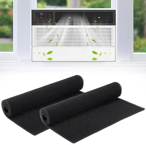 2 filtros de aire acondicionado para ventana, 24 x 15 x 1/4 pulgadas, corte para adaptarse a filtros de repuesto de espuma, compatible con FRIEDRICH, GE, HEPA, purificador de aire de unidad de ventana