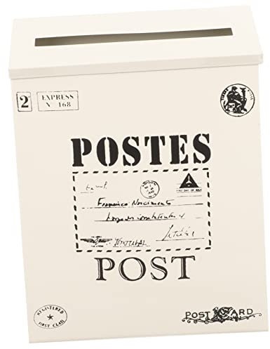 jojofuny Vintage Briefkasten Retro Postkasten Für Stilvolle Wandmontage Große Kapazität Für Briefe Zeitungen Und Langlebig Robust Cremefarbene Gestaltung