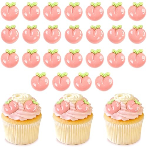Blumomon 8 Stück Blumen-Kuchenaufsatz, Happy Birthday, künstliche Rose, Kuchendekoration, Brautschmuck, Verlobung, Babyparty, Geburtstagsparty, Cupcake-Dekorationen, Picks, Jubiläumsparty-Dekorationen