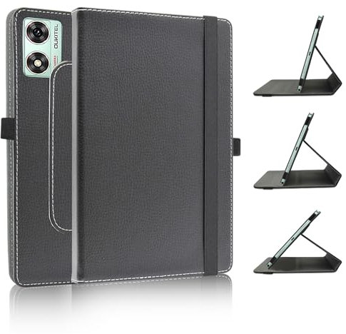 JRTAL for 360°Drehbarer Cover Kunstleder Schutzhülle Tasche Etui mit Ständerfunktion für 11 OUKITEL OT8/ Blackview Tab 90 WiFi/Blackview Tab 90 / DOOGEE U11 Pro/DOOGEE U11 Tablet - Schwarz