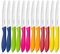 Targzier Frühstücksmesser Set 12-teilig, Brötchenmesser Wellenschliff,Bunt Brotzeitmesser,Tomatenmesser,Buttermesser,Scharfes tafelmesser wellenschliff,Spezialklingenstahl,Spülmaschinenfest,Multicolor