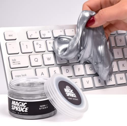 ToysButty Car Cleaning Gel for Interior, Reusable Car Cleaning Putty With Mint Scented Luxury Silver Car Slime, Non-Water Keyboard Cleaning Kit Laptop Dust Cleaner