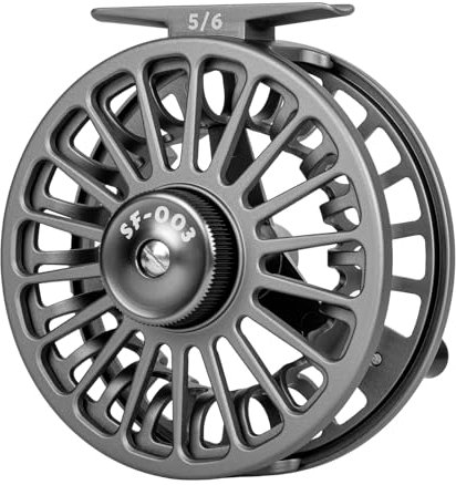 SF SF-003 5/6wt Fly Fishing Reel with Aluminum Alloy Body, Easy-Change Spool for Freshwater, Matte Gunmetal Gray Fly Reel Ideal for Anglers of All Levels