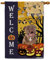 GABSHAIM Happy Halloween Welcome Dog House Flag Pitbull Red Nose Pumpkins Jack O Lantern Holiday Decorative Flag Banner for Outside 28X40 Inch Double Side