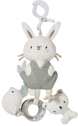 Vertbaudet Baby Activity-Hase zum Anklemmen WALDSPAZIERGANG salbeigrün