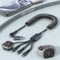 4 in 2 Multi Charging Cable for Apple Watch Charger USB C,100W Retractable iPhone and Watch Charger Cable Fast Charging Cord with Lightning/Micro/Type C/iWatch for iPhone iPad iWatch MacBook