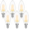 Hcnew E14 Dimmbar Kerze LED Lampe für Kronleuchter, 6W(Max.6.5W) 806 Lumen ersetzt 60 Watt,2700K Warmweiß Vintage LED Filament Glühlampen,Milchglas,6 Stück