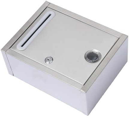 CRILSTYLEO Einbau Briefkasten Kleiner Briefkasten Wandbriefkasten Postkasten Briefkasten Schmal Briefkasten Edelstahl Briefkasten Schlösser Zaunbriefkasten Entnahme Hinten