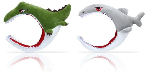 GlamRays 2 Stück Hai Kopfband Plush Hai Hut Cute Tier Kopfbedeckung Plush Tier Kopfband Hai Kostüm Kopfbedeckung Hai Party Hüte Für Männer Frauen