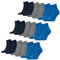 PUMA unisex Quarter Sportsocken Kurzsocken Socken 9 Paar, Farbe:Mehrfarbig, Menge:9 Paar (3x 3er Pack), Größe:47-49, Artikel:-277 blue/grey melange