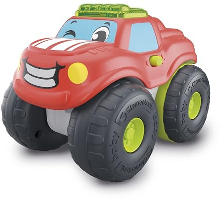 Clementoni Baby Löwe Pick-up, Kinderauto 1-4 Jahre, Spiel für die erste Kindheit, Offroad mit Geräuschen und Sirenen, fördert die Geschicklichkeit, Sicht und Hören, Made in Italy, italienische