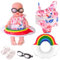 Schwimm-Set für Puppen mit Puppen Badeanzug, Schwimmreifen Puppe, Puppen Sonnenbrille, Clogs, Schwimmring Puppen Puppenkleidung Sommer Baby Puppenzubehör Kleidung Outfits für 35 - 45 cm Baby Puppen(B)