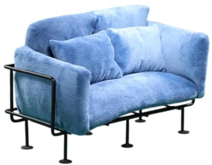 Luwecf 1/6 Scale Doppelsofa für Puppenhaus Und Spielzeuglandschaft, Blau