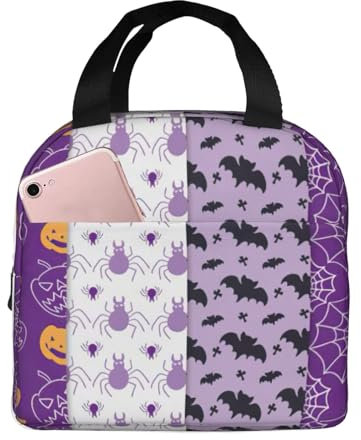 NUYFVG Happy Halloween - Lonchera térmica para adultos, versátil y transpirable de tela Oxford de alta densidad