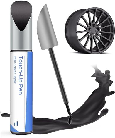 Peinture de retouche pour jantes - Noir brillant - Compatible avec les jantes Ford - Réparation DIY des dommages causés par les trottoirs avec peinture assortie